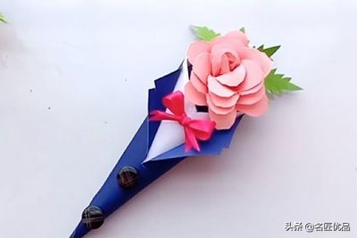 ​女儿送爸爸父亲节礼物手工教程（父亲节手工，一束花打动你爸爸，给父亲做一件