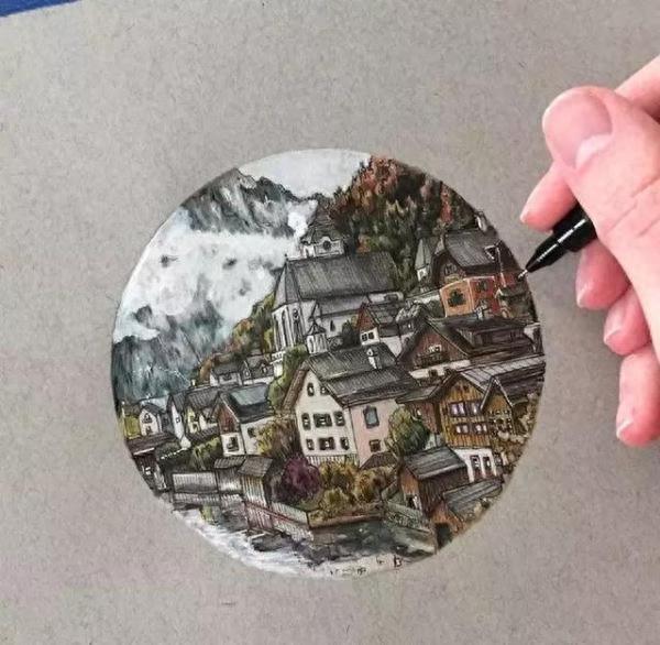 用彩铅画出来的风景，比真实的还要美！逼真又好看！