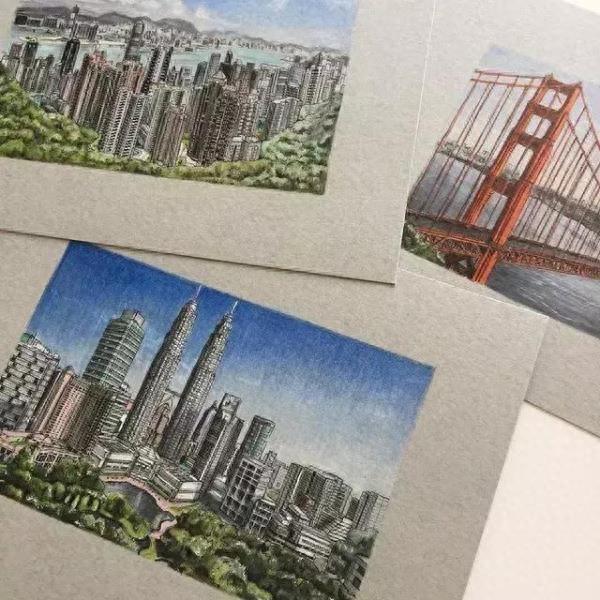 用彩铅画出来的风景，比真实的还要美！逼真又好看！