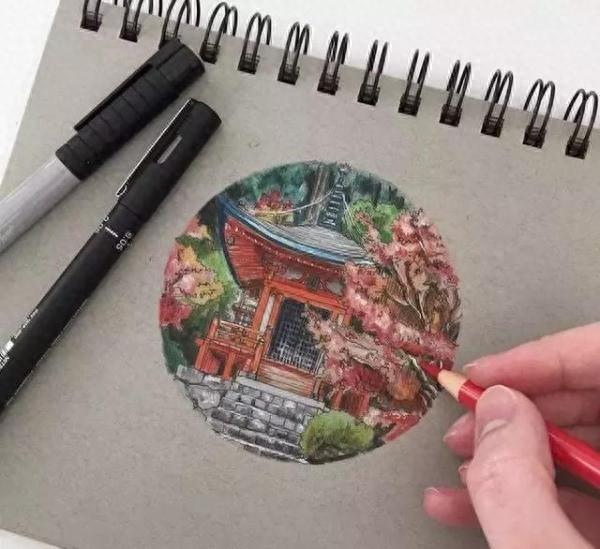 用彩铅画出来的风景，比真实的还要美！逼真又好看！