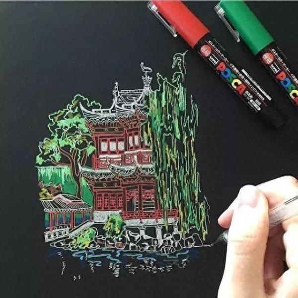 用彩铅画出来的风景，比真实的还要美！逼真又好看！