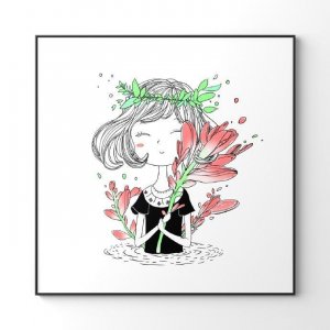 ​花花姑娘简笔画素材