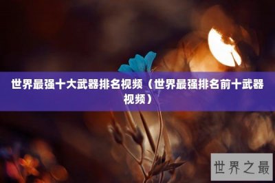 ​世界最强十大武器排名视频（世界最强排名前十武器视频）