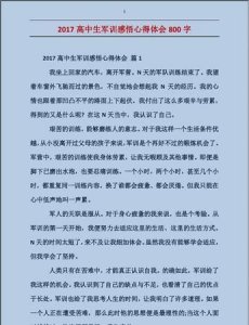 ​军训的意义及感悟800字,高中军训感悟