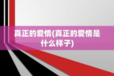 ​真正的爱情(真正的爱情是什么样子)
