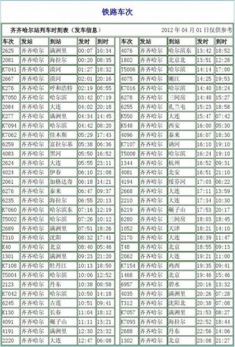 全国最新列车时刻表查询 全国最新列车时刻表无锡到哈西-第1张图片-