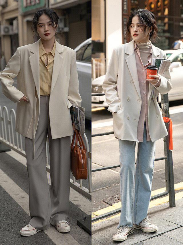卫衣搭配外套小西装春季（卫衣失宠了今年都在穿）(3)