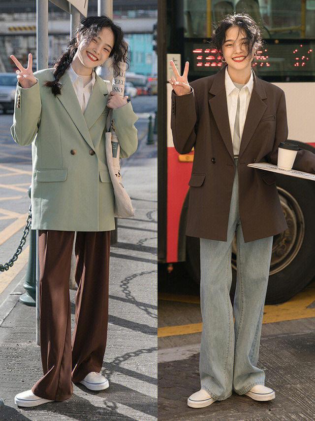 卫衣搭配外套小西装春季（卫衣失宠了今年都在穿）(6)