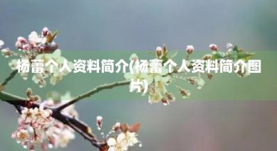 ​杨蕾个人资料简介(杨蕾个人资料简介图片)
