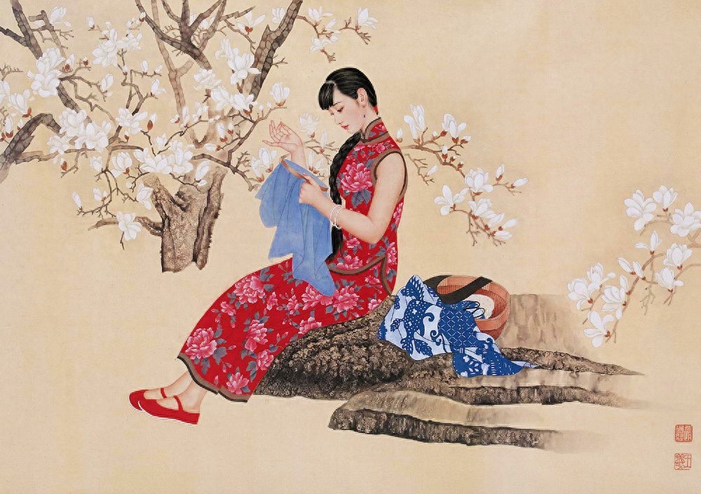 画坛伉俪——赵国经、王美芳工笔仕女欣赏