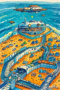 ​“科幻画”科技作品 精选35张 科创画中的未来城市，科技创想绘画