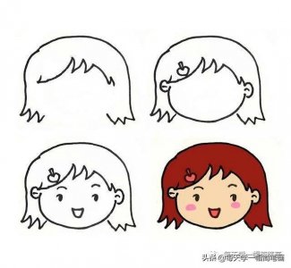 ​每天学一幅简笔画-简笔画女孩的画法步骤图片大全