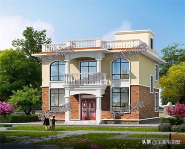 ​2款简单农村二层平屋顶别墅设计图，主体25万以内